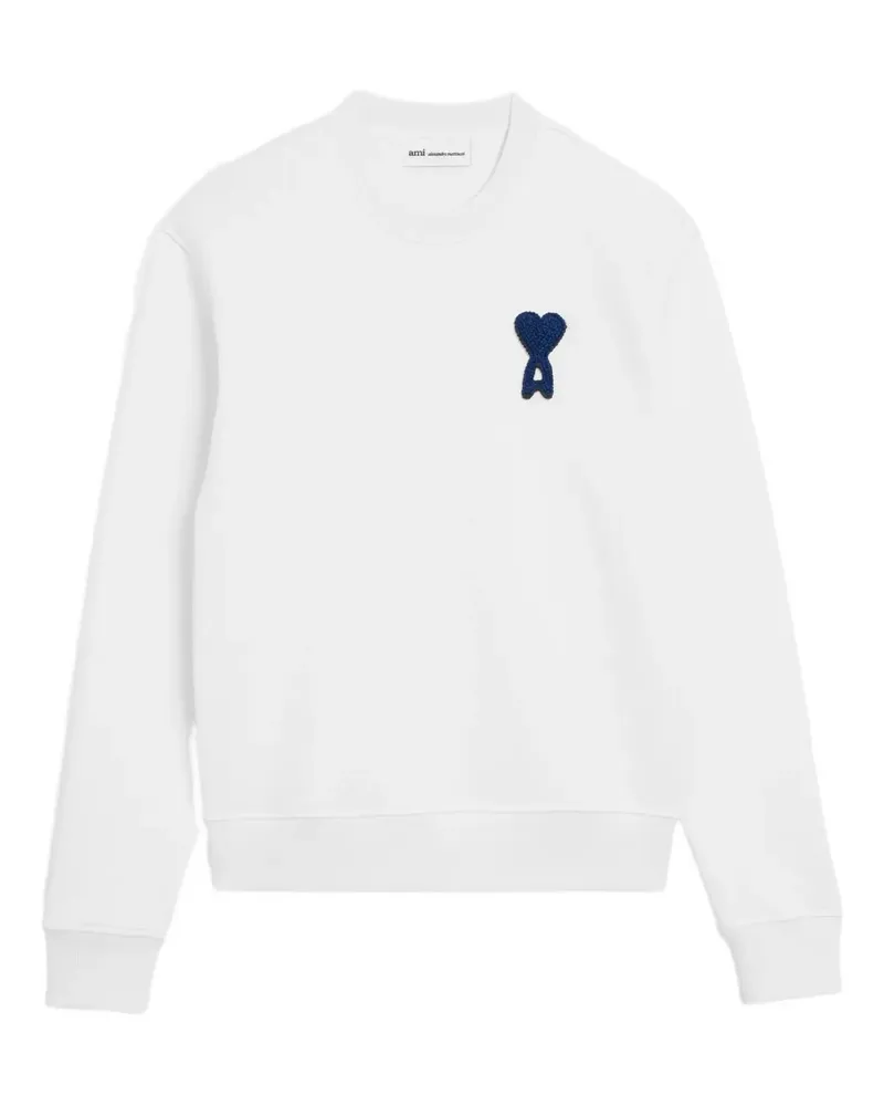 AMI Paris Ami de Coeur Sweatshirt mit Herz-Patch - Weiß Weiß