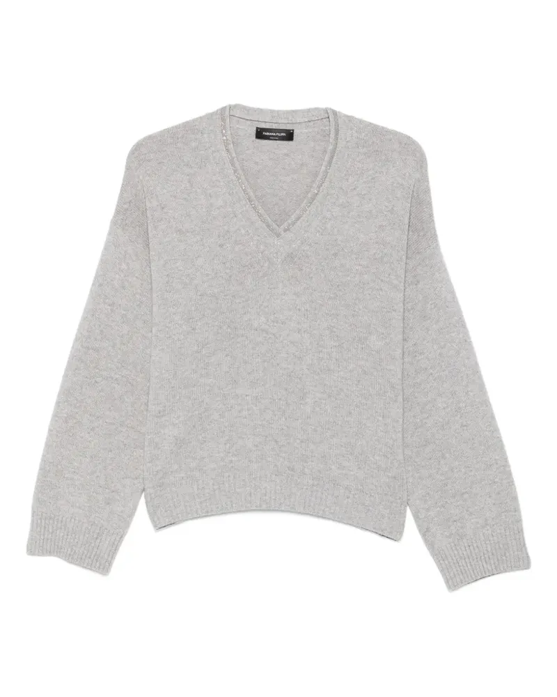 Fabiana Filippi Pullover mit Monili-Besatz - Grau Grau