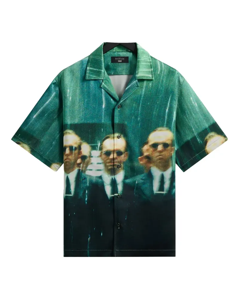 KITH x The Matrix camp-collar shirt - Grün Grün