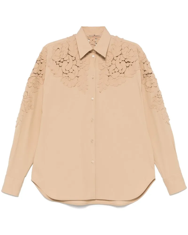 Ermanno Scervino Hemd mit Blumenapplikation - Braun Braun