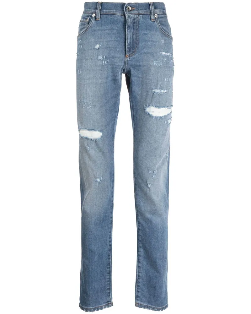 Dolce & Gabbana Jeans im Distressed-Look - Blau Blau