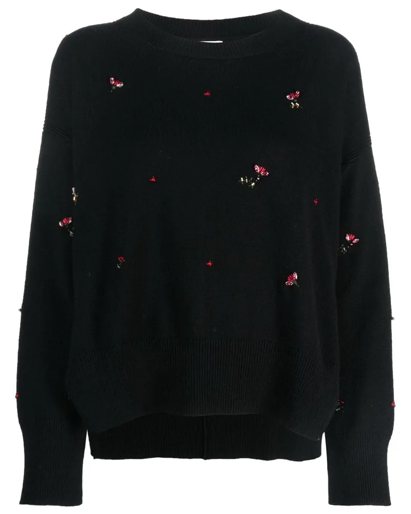 Barrie Bestickter Pullover - Schwarz Schwarz