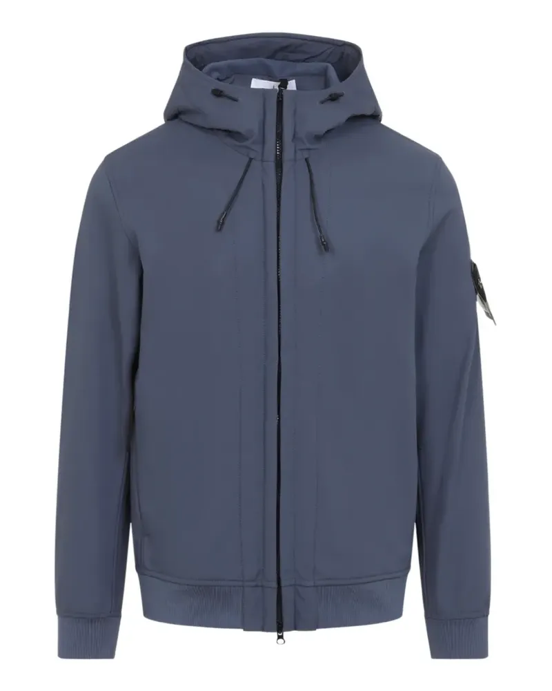 Stone Island logo-patch hooded jacket - Blau Blau