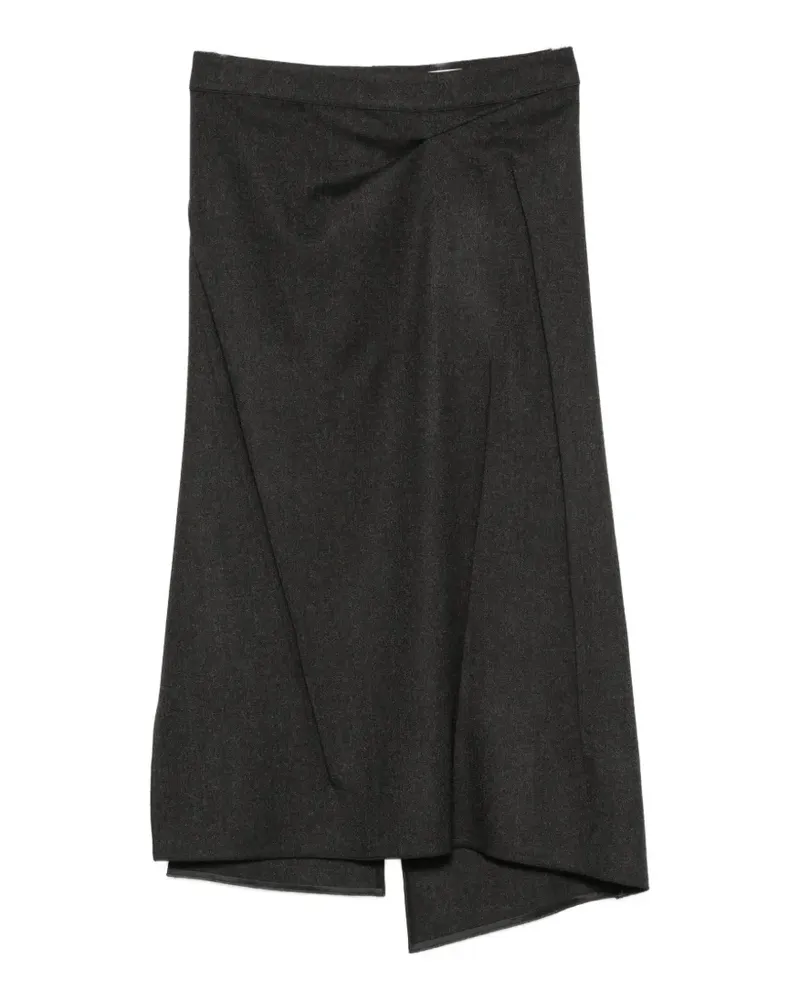 Victoria Beckham asymmetric draped midi skirt - Grau Grau