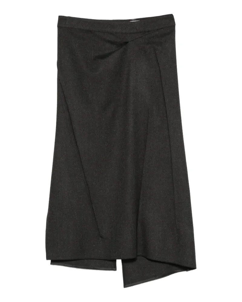 Victoria Beckham asymmetric draped midi skirt - Grau Grau