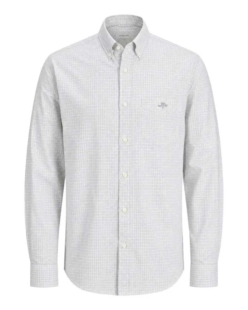 Gant gingham-pattern logo-embroidered shirt - Weiß Weiß
