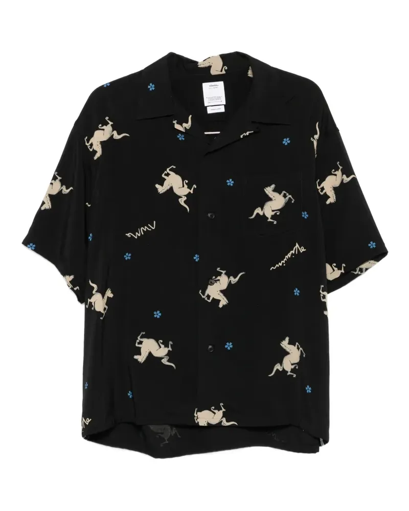 Visvim Crosby Hemd mit Pferde-Print - Weiß Weiß