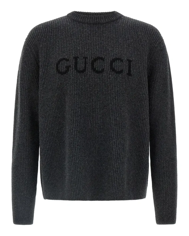 Gucci ribbed logo-intarsia sweater - Grau Grau