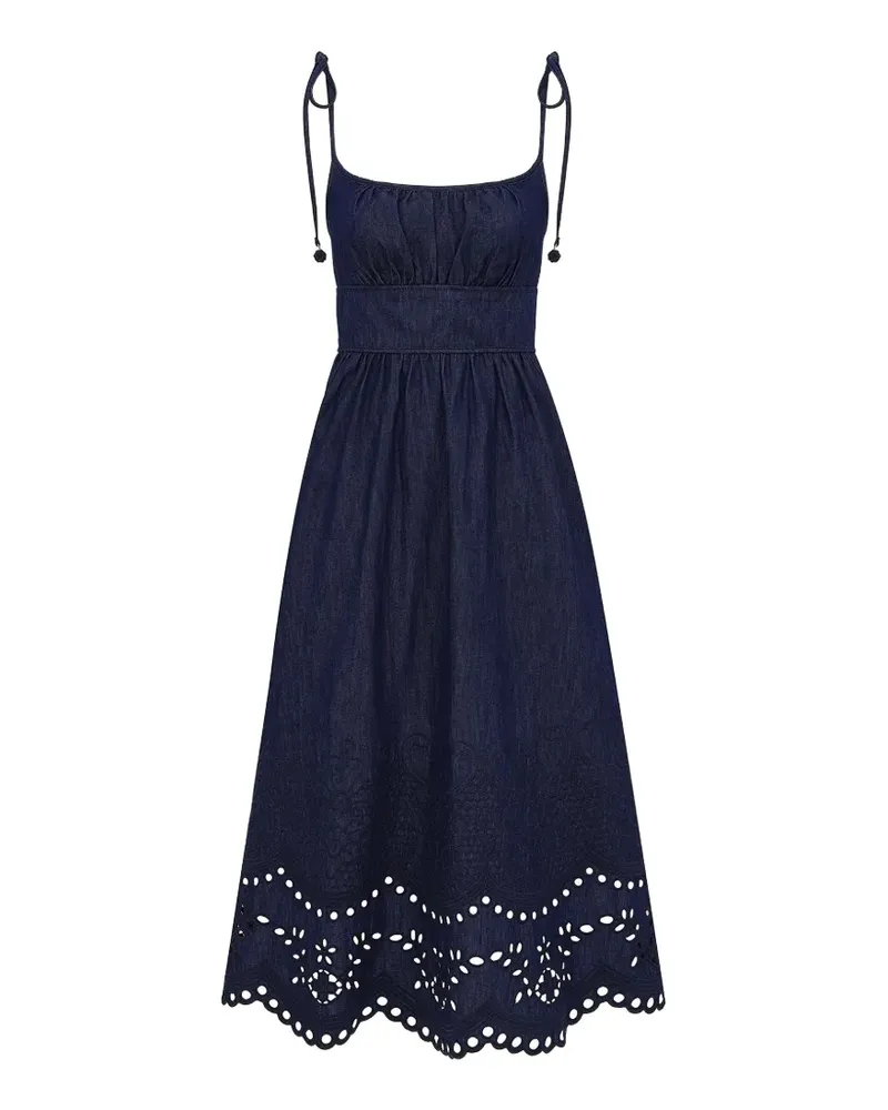 Zimmermann Mahon broderie-anglaise midi dress - Blau Blau