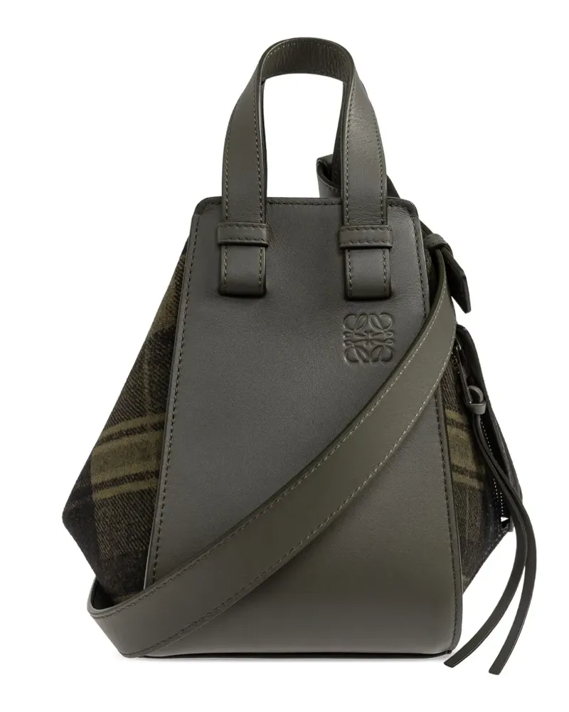 Loewe Hammock printed-tartan tote bag - Grün Grün