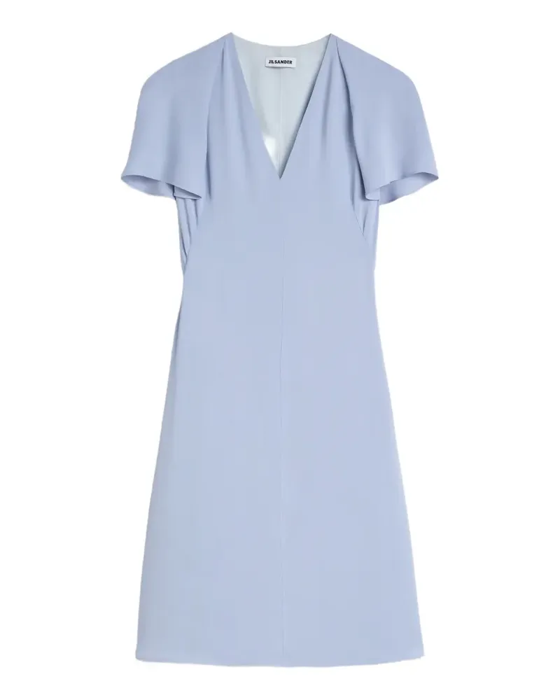 Jil Sander Kleid in A-Linie mit Cape-Detail - Blau Blau