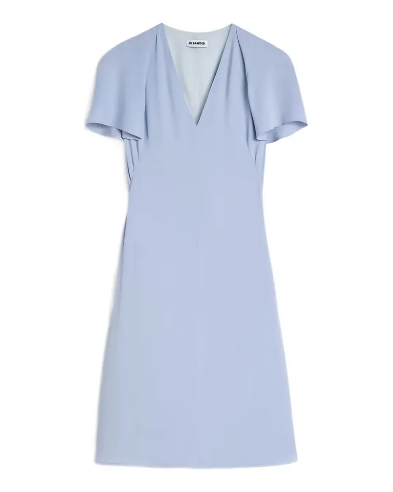 Jil Sander Kleid in A-Linie mit Cape-Detail - Blau Blau