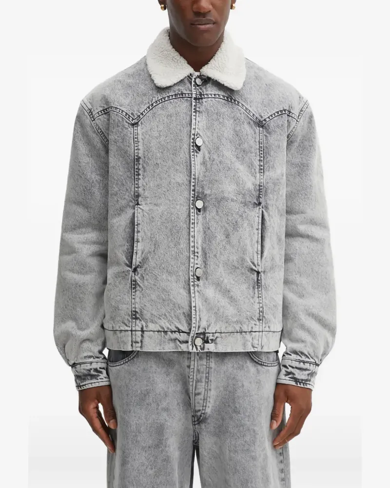 Aries sherpa-collar denim jacket - Grau Grau