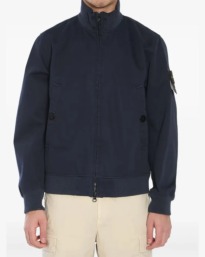 Stone Island Bomberjacke mit Kompass-Patch - Blau Blau