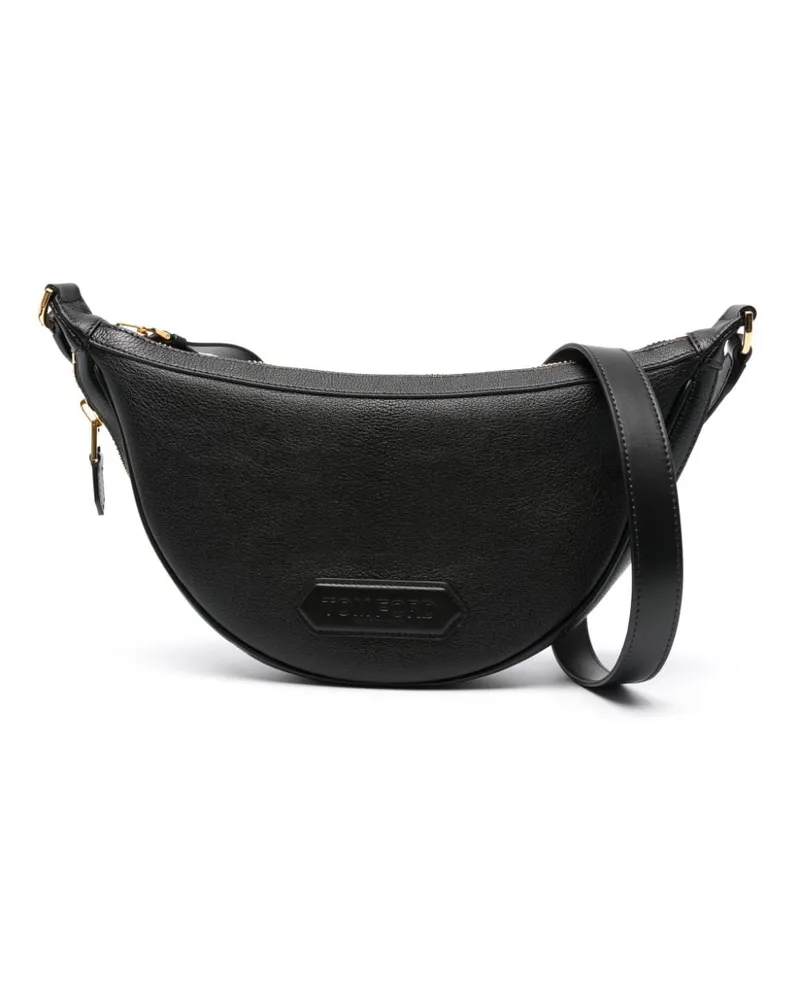 Tom Ford Schultertasche mit Logo-Patch - Schwarz Schwarz