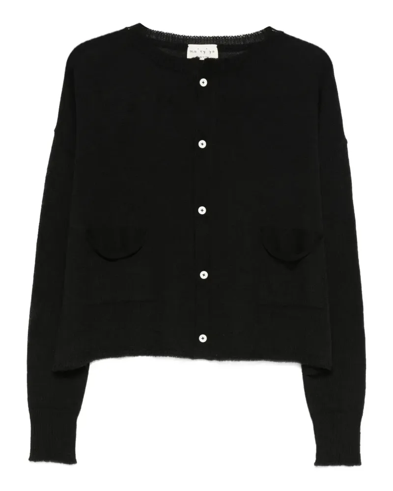 MA'RY'YA pocket button-fastening cardigan - Schwarz Schwarz