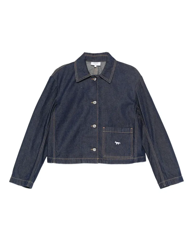 Kitsuné cropped denim jacket - Blau Blau