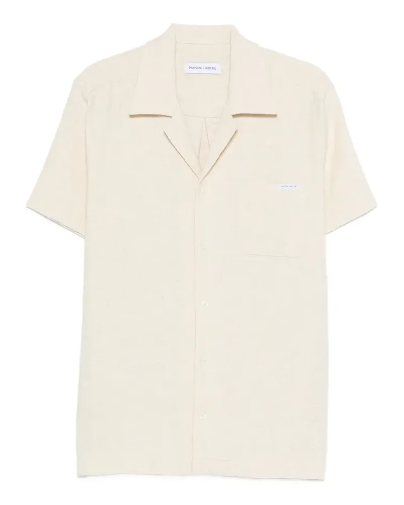 Maison Labiche logo-patch shirt - Nude Nude