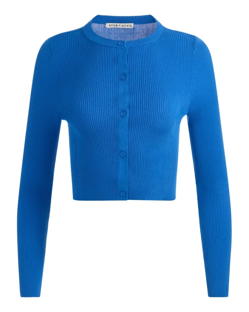 Alice + Olivia Carson ribbed-knit cardigan - Blau Blau