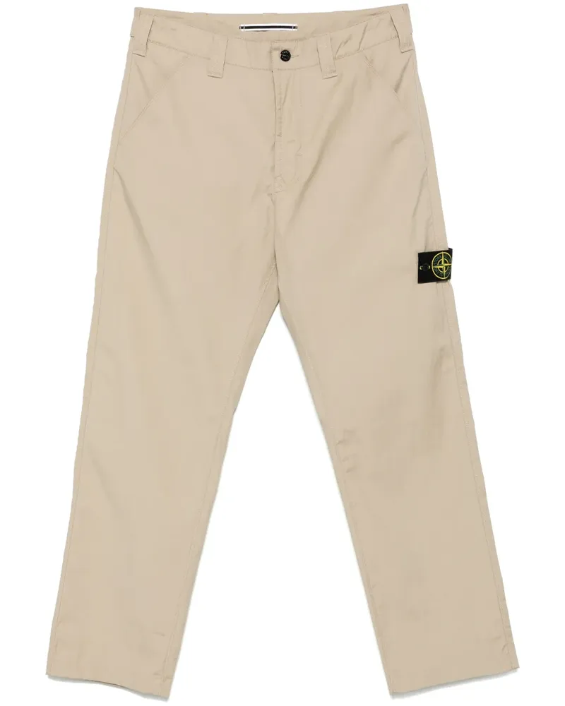 Stone Island Hose mit Kompass-Patch - Nude Nude
