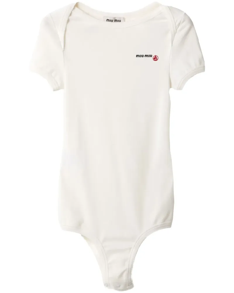 Miu Miu x Petit Bateau Body mit Stickerei - Weiß Weiß