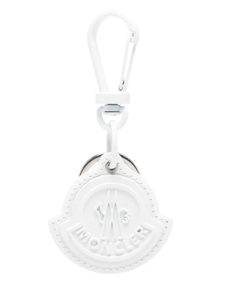 Moncler Schlüsselanhänger mit Logo-Prägung - Weiß Weiß