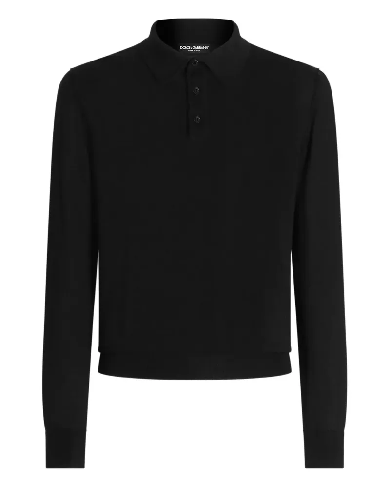 Dolce & Gabbana Langärmeliges Poloshirt - Schwarz Schwarz