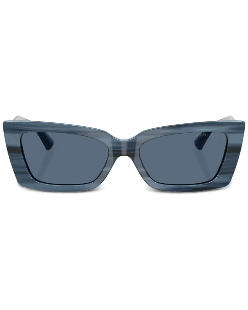 Jimmy Choo Sonnenbrille mit Logo-Schild - Blau Blau