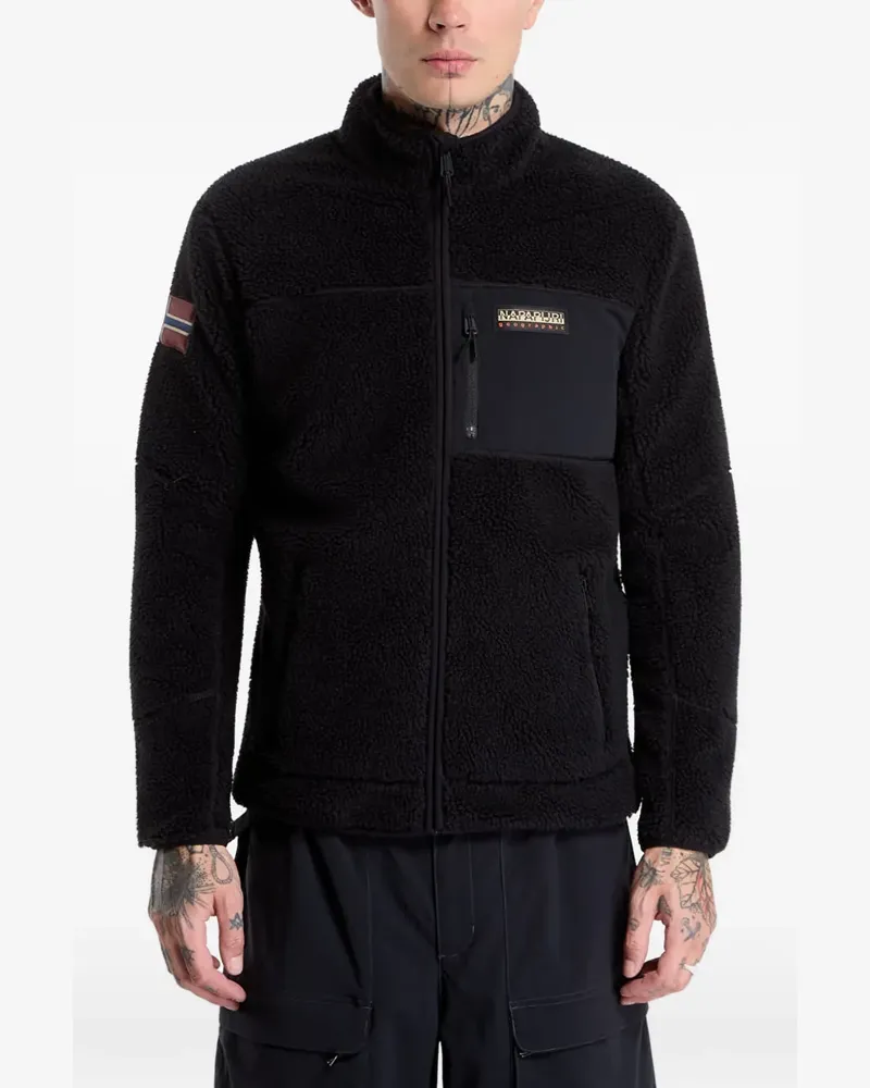 Napapijri Yupik zip-up fleece sweater - Schwarz Schwarz