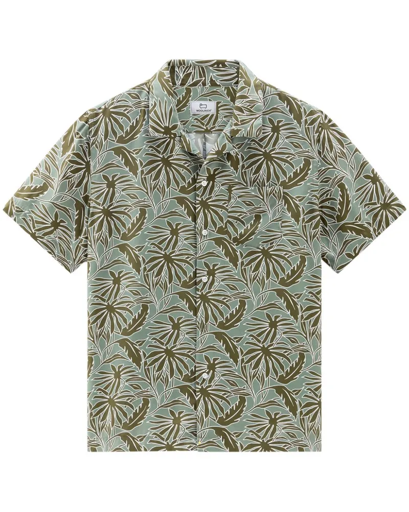 Woolrich Bowlinghemd mit tropischem Print - Grün Grün