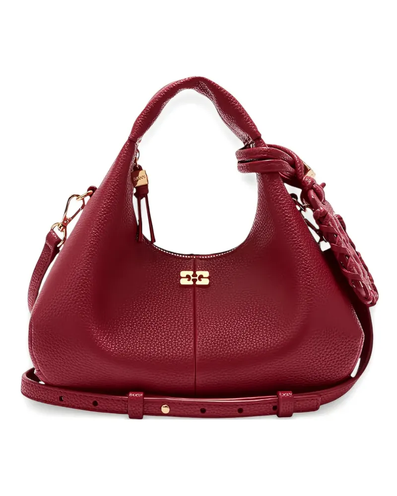 Ganni logo-plaque mini bag - Rot Rot