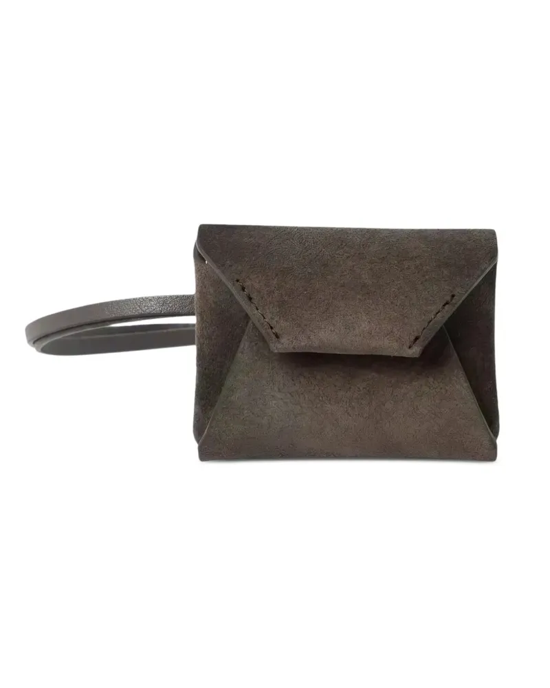 Brunello Cucinelli Clutch aus Wildleder mit Handgelenkschlaufe - Braun Braun
