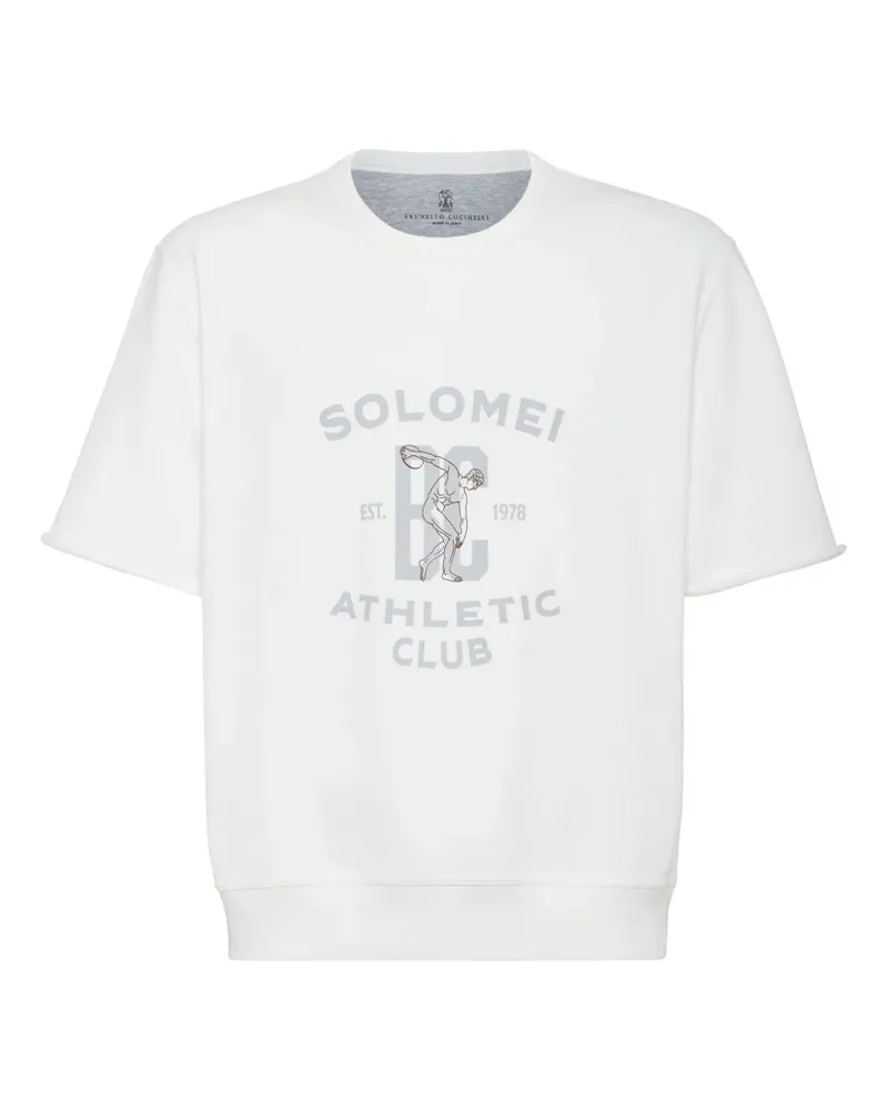 Brunello Cucinelli T-Shirt mit grafischem Print - Weiß Weiß