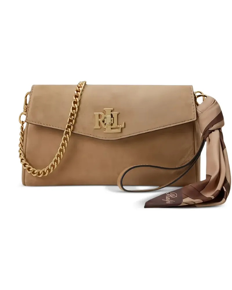 Ralph Lauren Mini-Umhängetasche mit Logo-Plakette und Schaldetail - Nude Nude