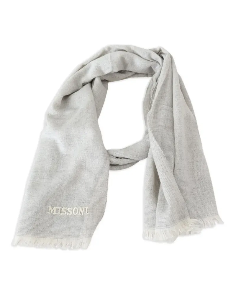Missoni Schal mit Logo-Stickerei - Grau Grau