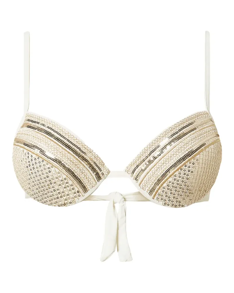 Twin-Set embroidered bikini top - Weiß Weiß