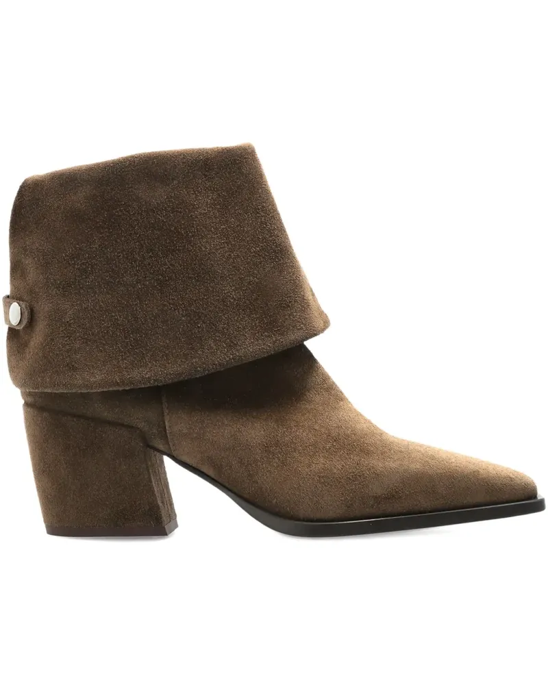 Attilio Giusti Leombruni 70mm Abigail pointed-toe fold-over boots - Braun Braun