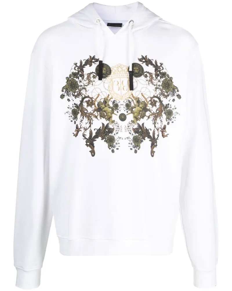 Billionaire Hoodie mit Logo-Wappen - Weiß Weiß