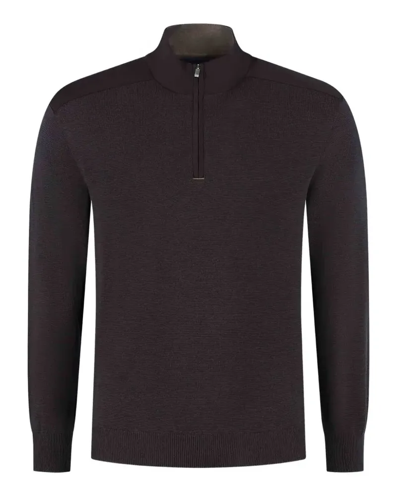Paul & Shark half-zip waffle-knit sweater - Braun Braun
