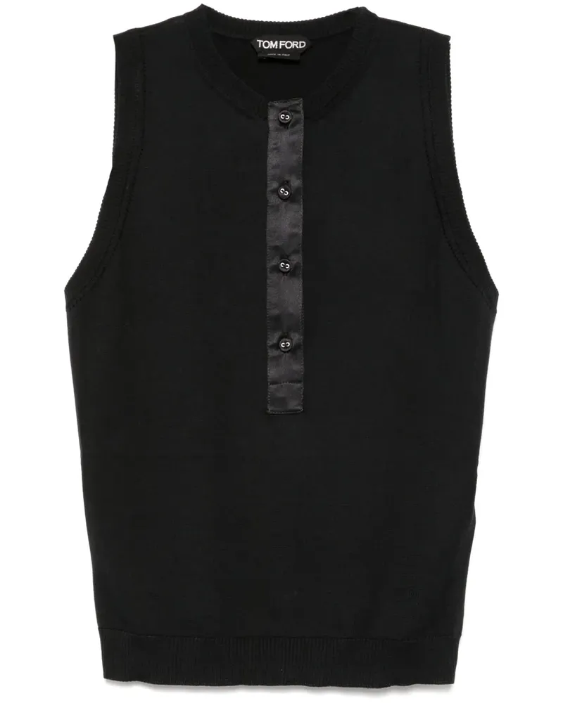 Tom Ford Gestricktes Tanktop - Schwarz Schwarz