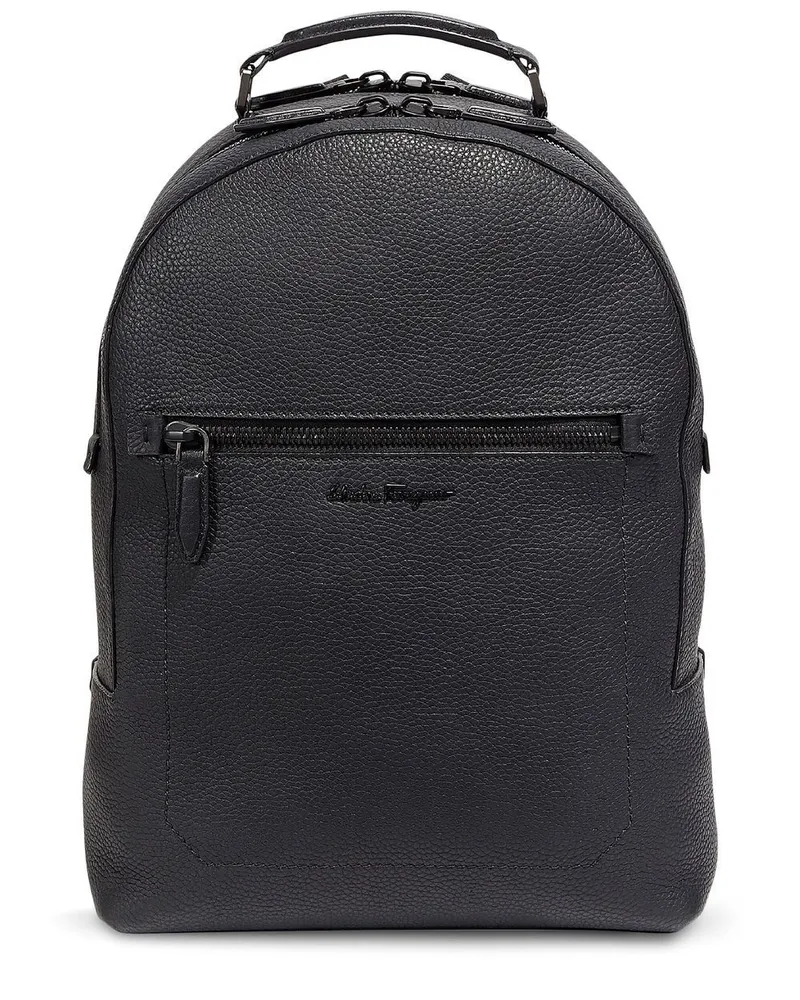 Ferragamo Rucksack mit Logo-Stickerei - Schwarz Schwarz