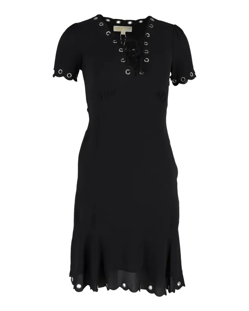 Michael Kors eyelet-detail lace-up dress - Schwarz Schwarz
