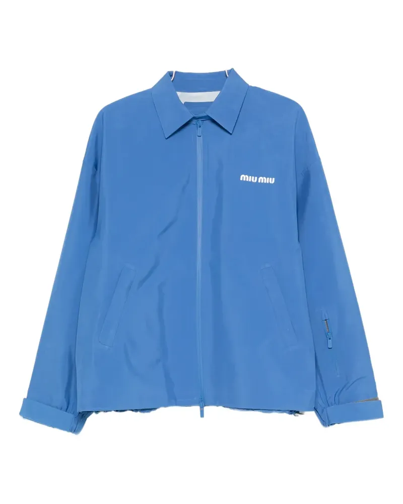 Miu Miu zip-up windbreaker - Blau Blau