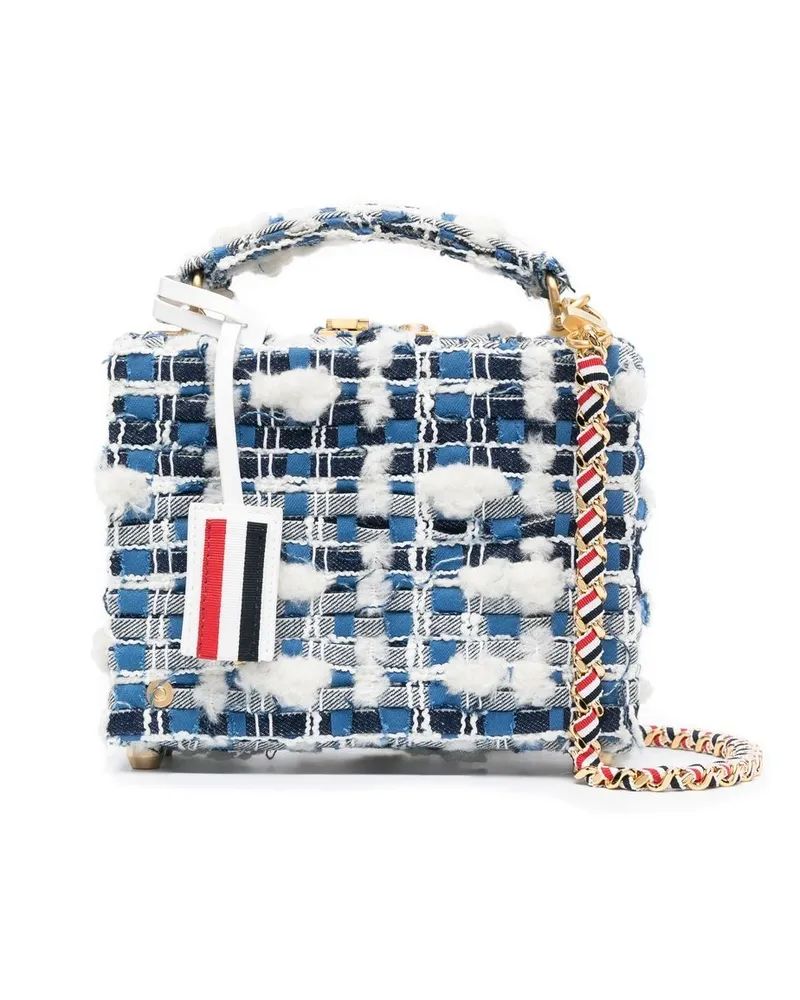 Thom Browne Karierte Mini-Tasche - Blau Blau