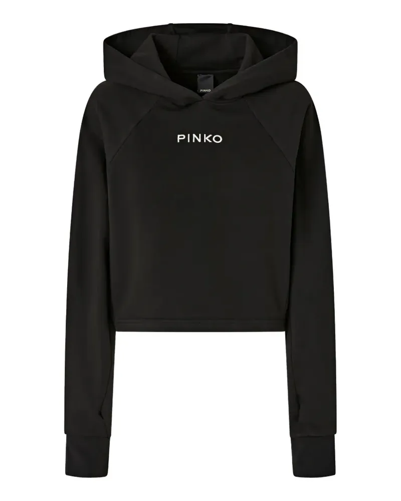 Pinko Hoodie mit Logo-Stickerei - Schwarz Schwarz