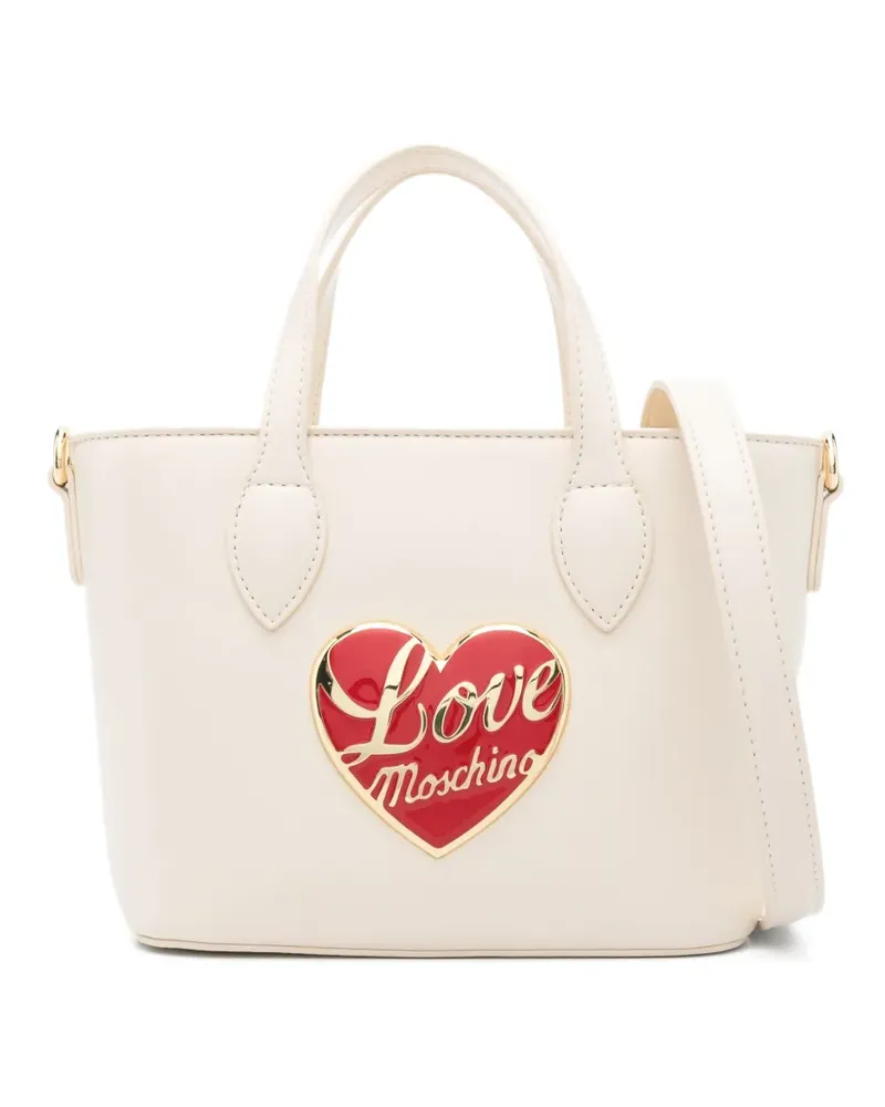 Moschino Handtasche mit Herzschild - Nude Nude