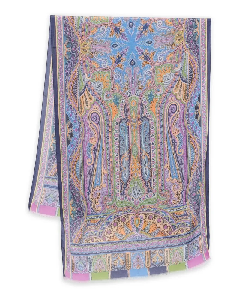 Etro Schal mit Fransen - Blau Blau