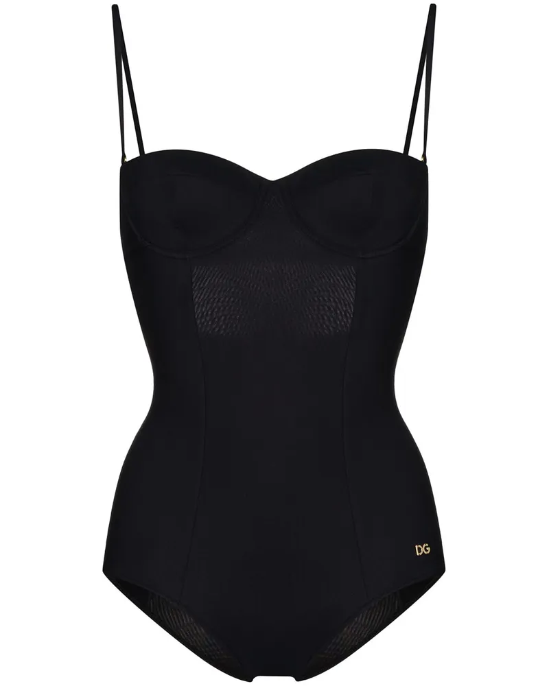 Dolce & Gabbana Balconette-Badeanzug - Schwarz Schwarz