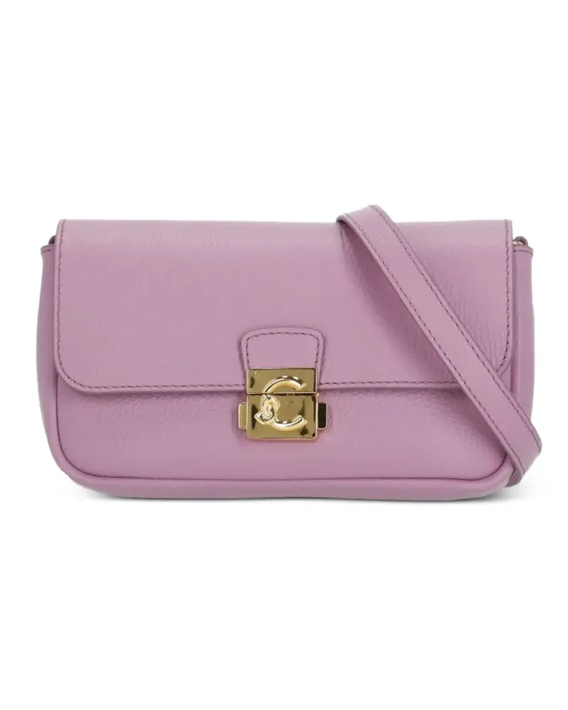 Coccinelle C-Me Lock grained leather shoulder bag - Violett Violett