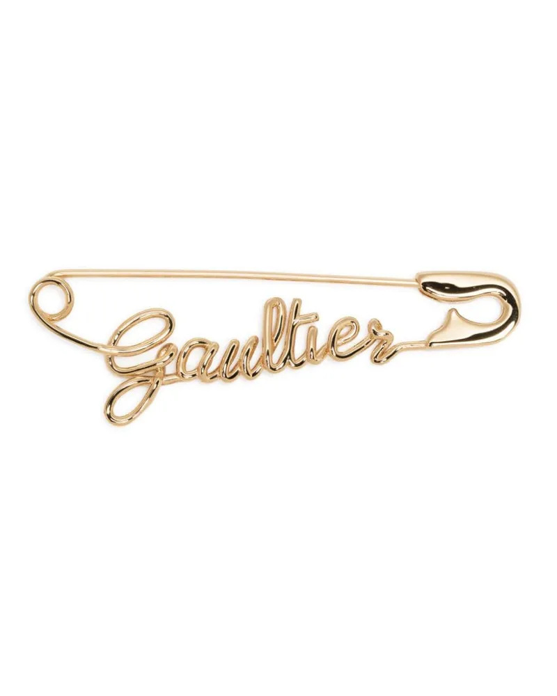 Jean Paul Gaultier Safety Pin Ohrring mit Logo - Gold Gold